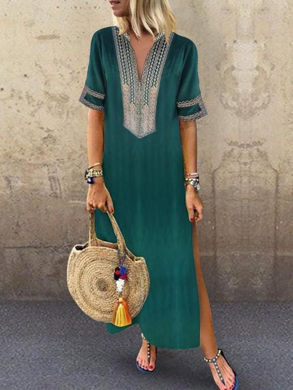 Women's Casual Dress Printed Loose Maxi Dress